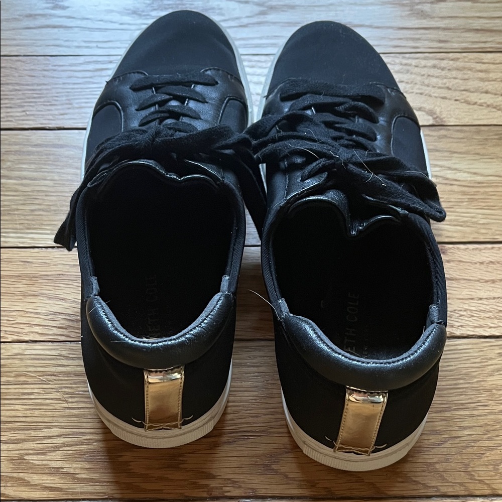 Kenneth Cole Black and Gold Women’s Sneakers, Size 6.5 M